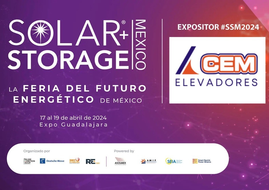 CEM realizará la primera feria en América presentando el elevador Solar-Lift del 17 al 19 de abril en la feria Solar+Storage en Guadalajara (México)